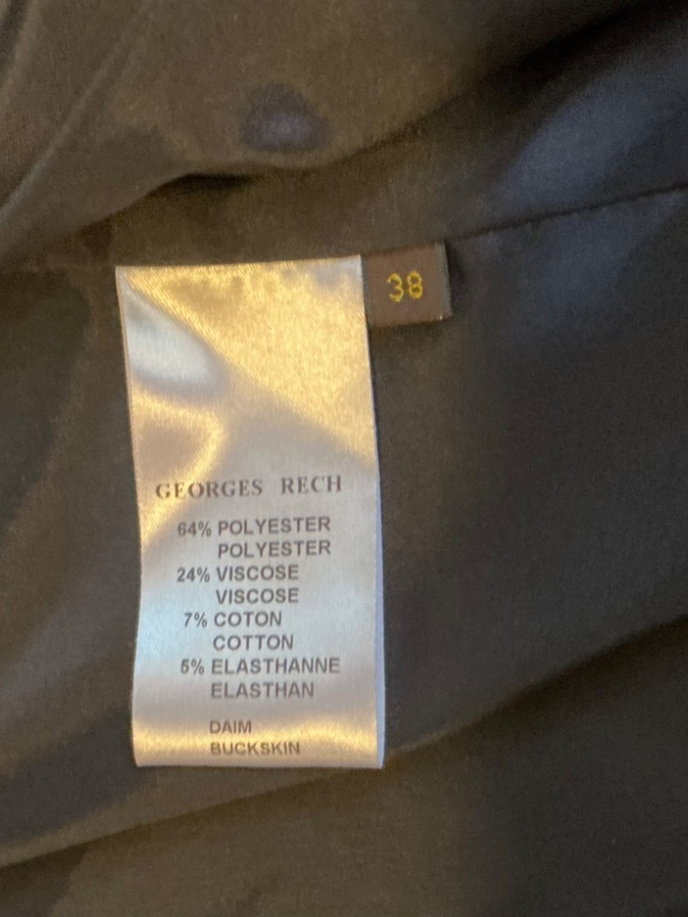 GEORGES RECH Navy Double-Breasted Peacoat with Leather Trim - Size FR 38 / US 6 - Picture 6 of 7